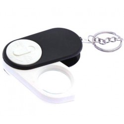 Keychain 15X Foldable Jewelry Loupe Magnifier Microscope Glass Lens with LED Light