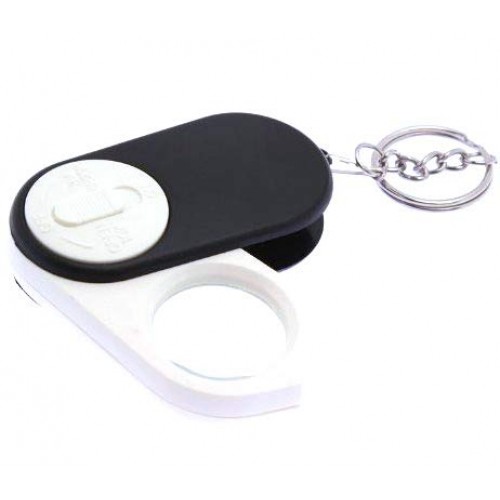 Creative Mini Convex Lens Magnifying Glass LED Torch Keychain Best Gift For Children 