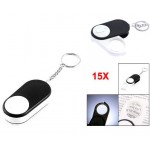 Creative Mini Convex Lens Magnifying Glass LED Torch Keychain Best Gift For Children 