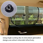 Universal Black Cotton Fabric Car Window Sunshades with Vacuum Cups (Set of 4)