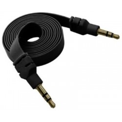 Car Stereo Audio Noodle Flat AUX 3.5mm Cable Black
