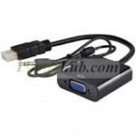 HDMI Male to VGA Female With Audio Converter Adapter Cable Black 