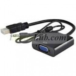 HDMI Male to VGA Female With Audio Converter Adapter Cable Black 