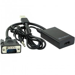 VGA Male to HDMI Female Converter Adapter with Audio Lead for for Laptop Desktop HDTV PC DVD