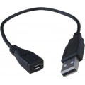 Micro USB Female to USB Male Cable for OTG Morpho 1300 E2, E3, Fingerprint Scanner OTG Cable - Black