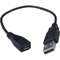 Micro USB Female to USB Male Cable for OTG Morpho 1300 E2, E3, Fingerprint Scanner OTG Cable - Black