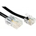LAN Cable to RJ11 Male Plug to 4 wire Flat Cable 1.5m  (Compatible with Modem, Black)
