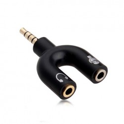 Audio Jack Headphones with mic, 3.5 mm Jack Splitter 2 Male 1 Female