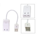 External Stereo USB Sound Card with 3.5 mm Headphone and Microphone Socket 7.1 Channel USB Adapter  (White)