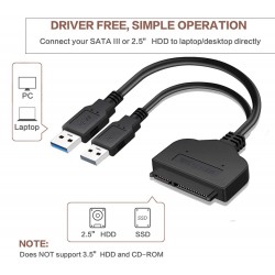 USB 3.0 to SATA 22P 2.5″ Hard Disk Driver Adapter with USB Cable