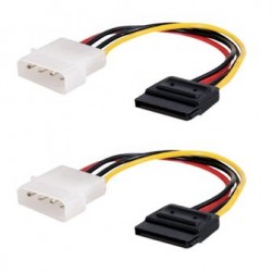 4 Pin Molex To Sata Power IDE Cable Adapter For Server (Multicolour) -Pack Of 2