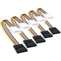 5 Pack Molex to SATA Cable, 15 Pin SATA to 4 Pin Molex Power Adapter Cable Cord 
