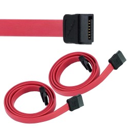 2 Pcs  Straight SATA III Data Cable Compatible for SATA HDD, SSD, CD Driver, CD Writer - Red