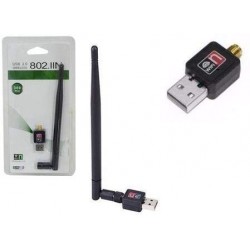 USB 802.11N Wi-Fi Wireless LAN Network Card Adapter with Antenna (Multicolor)