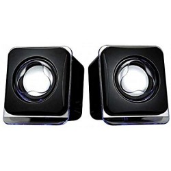 E-02B KUBIX 2W Speakers 2 W Laptop/Desktop Speaker  (Black, 2.0 Channel)