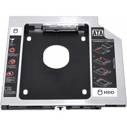 Secondary Optical Bay 2nd Hard Drive Caddy, 9.5 mm CD/DVD Drive Slot for SSD and HDD