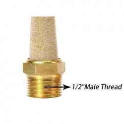 iSparehub Pneumatic Fitting 1/2'' Male Thread Sintered Bronze Exhaust Muffler BSL Silencer (Pack of 2)