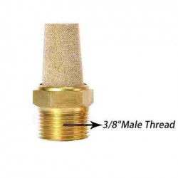 iSparehub Pneumatic Fitting 3/8'' Male Thread Sintered Bronze Exhaust Muffler BSL Silencer (Pack of 2)