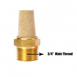 iSparehub Pneumatic Fitting 3/4'' Male Thread Sintered Bronze Exhaust Muffler BSL Silencer (Pack of 2)