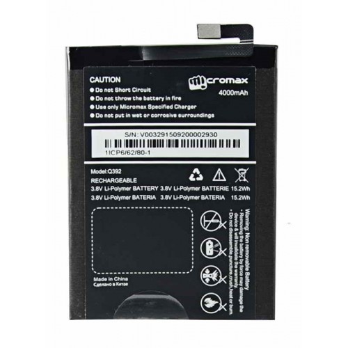  Battery For Micromax Canvas Juice 3 Q392 Battery 4000mAh Replacement Battery 