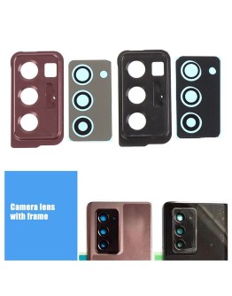For Samsung Galaxy Z Fold 2 5G F916 Rear Back Camera Glass Lens Replacement Cover w/Frame Black , Gold