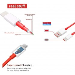 For Oneplus 5T Dash Type C USB Charging & Data Sync Cable-Red-100CM