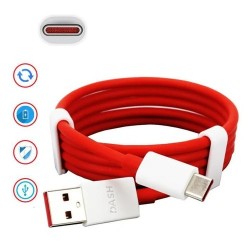 Fast Charging and Sync USB Type C Cable Suitable for One Plus All Type C Devices (Dash Cable, RED) 