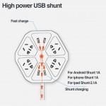 ABS 10 Ampere Extension Board with 4 USB/Outlet Ports with 6 ft Surge Protection 2500W Multi-Faceted Safety Sockets (Assorted Color ) Hexagon Hex